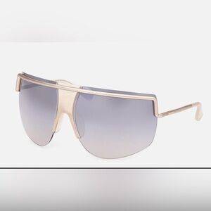 $299 Max Mara MM0050  Women Gold Shield Sophie Sunglasses Shades